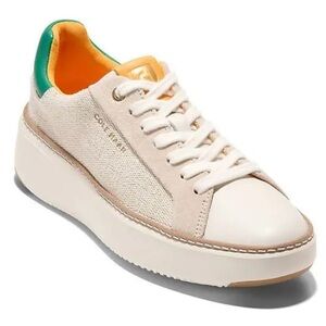 Cole Haan Canvas Sneakers with Green Accents New
